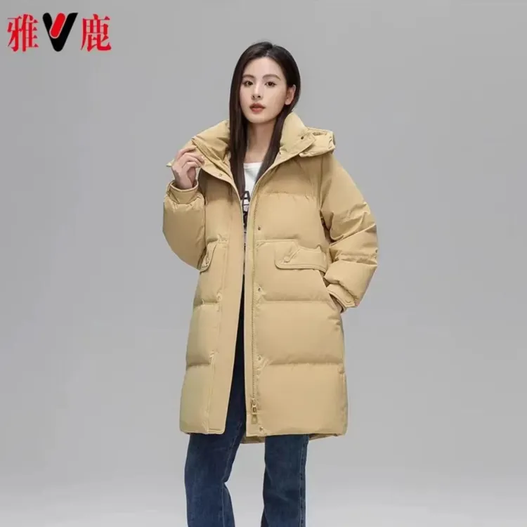 【衣哥专属】雅鹿新款冬季白鸭绒保暖羽绒服长款YH501W14490