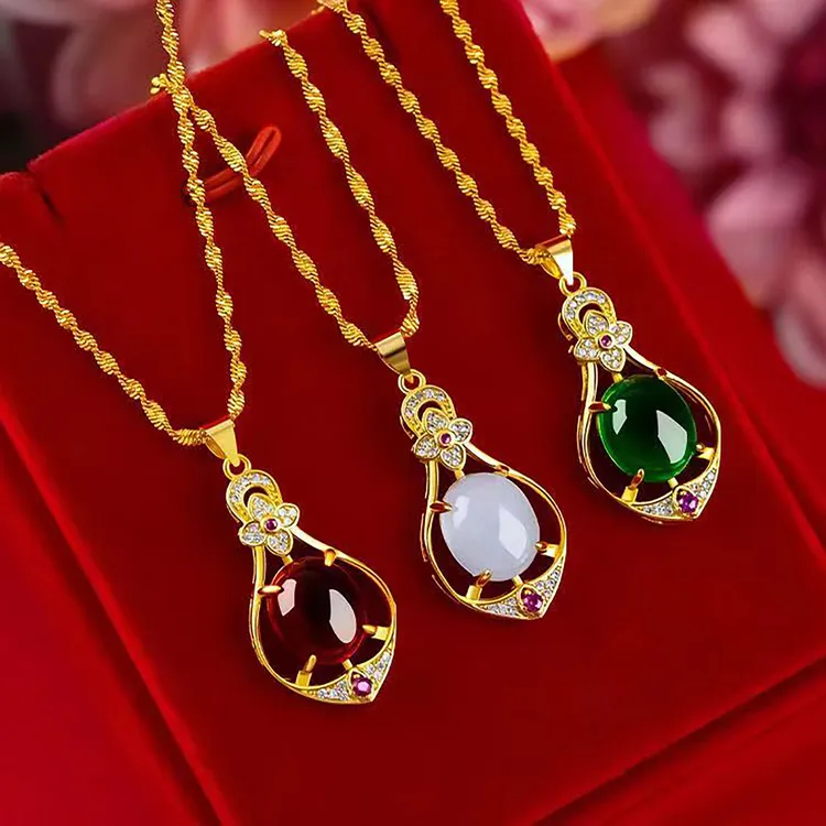 铜合金项链 【情人节限定】2026新款水滴心有灵犀气质轻奢女幸运草商品图