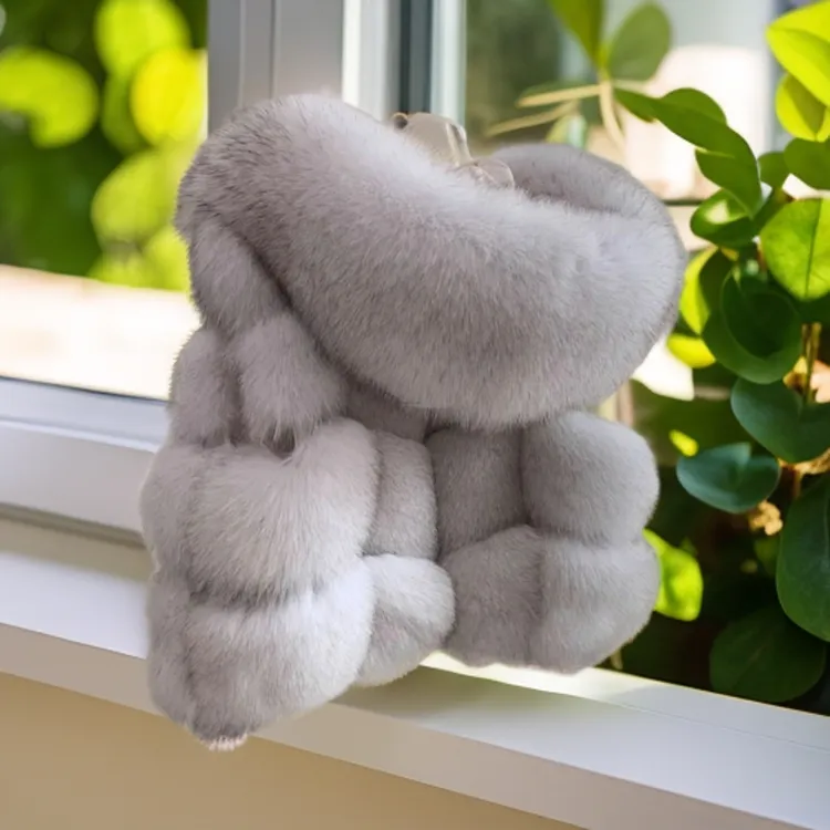 狐狸真毛短新款连帽皮草马甲年轻外套时尚韩版面包块厚实高端厚实