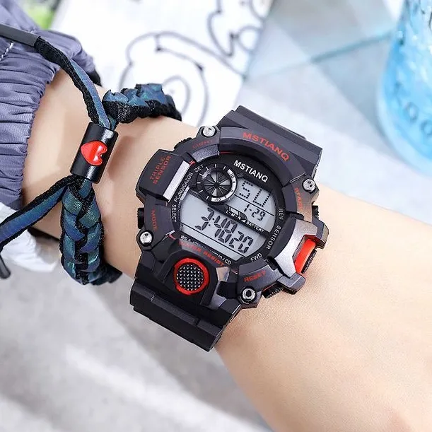 多功能运动手表男电子表初中生小学生夜光防水闹钟儿童手表青少年