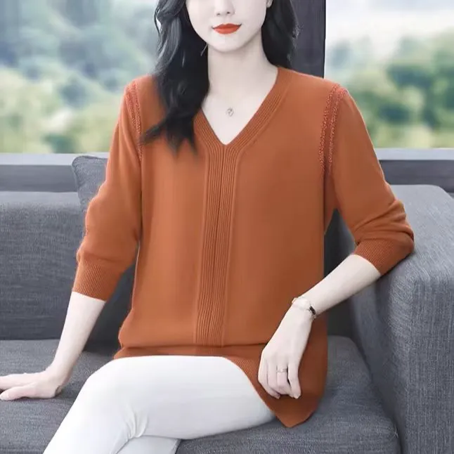 大码女装秋冬保暖显瘦针织衫显白气质优雅遮肚毛衣上衣ZSX25A0164