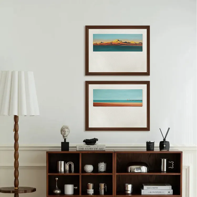 纯手工实木法式中古风画作客厅餐厅背景墙卧室复古风组合装饰画