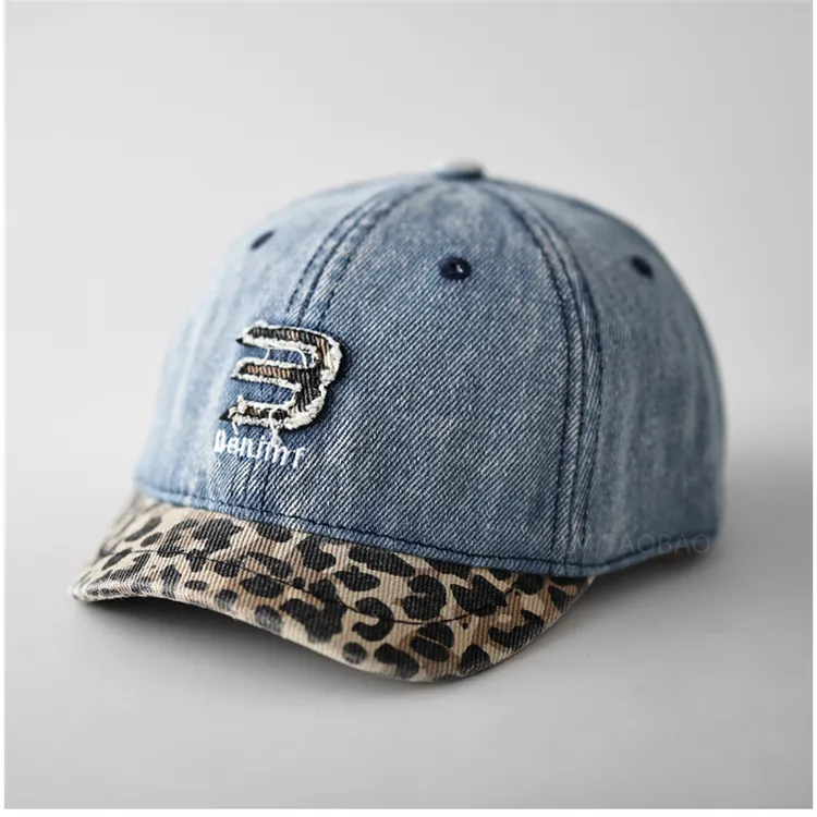 秋季新款超短檐复古牛仔棒球帽男女情侣款时尚潮流休闲百搭鸭舌帽