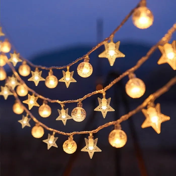 LED星星灯闪灯串灯露营地摊夜市生日春节户外满天星场景彩灯装饰