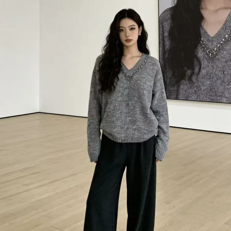 【精致翘楚】2025春秋款休闲条纹长袖针织打底衫223310K103