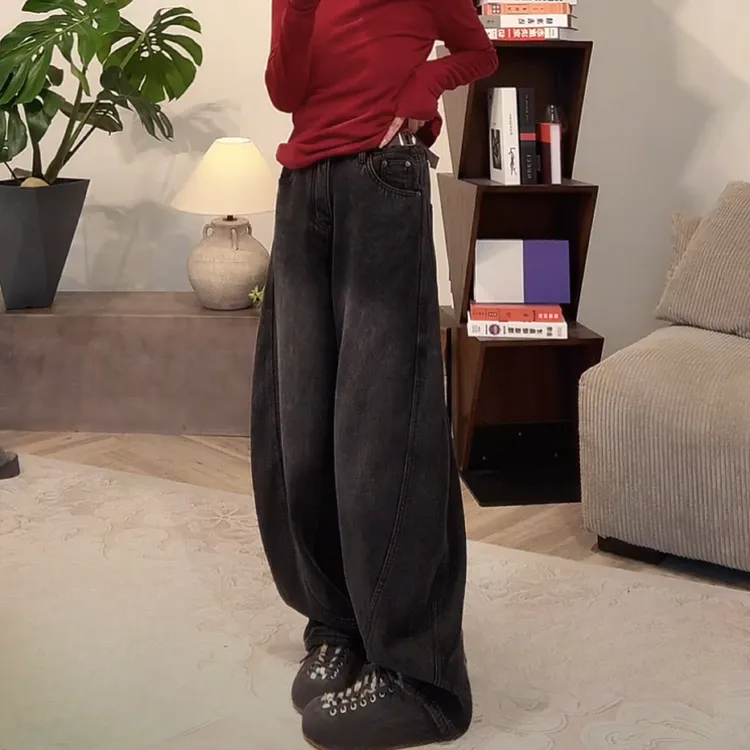 ZUOXIAOQI凤尾鱼加绒加厚牛仔裤33(裤长105-108)