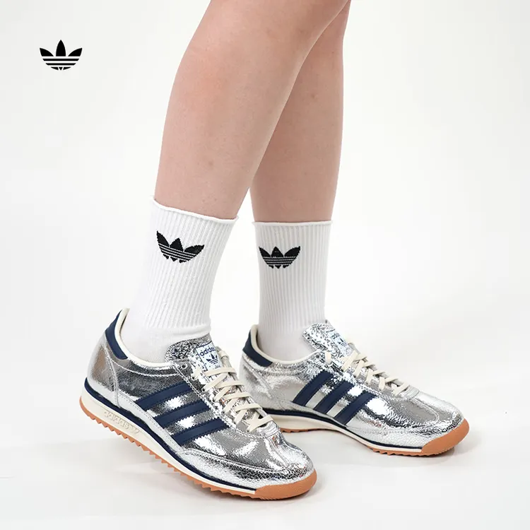 阿迪达斯Adidas男女鞋三叶草SL 72运动鞋百搭休闲鞋金属银JH8654