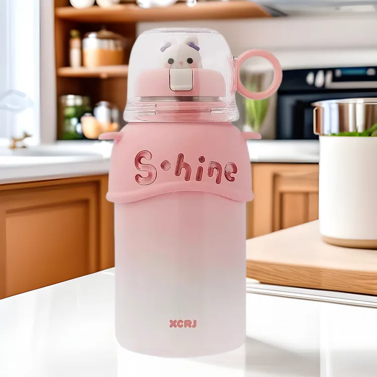 保温杯儿童家用卡通水杯便携加厚宝宝不锈钢吸管儿童双饮杯杯子