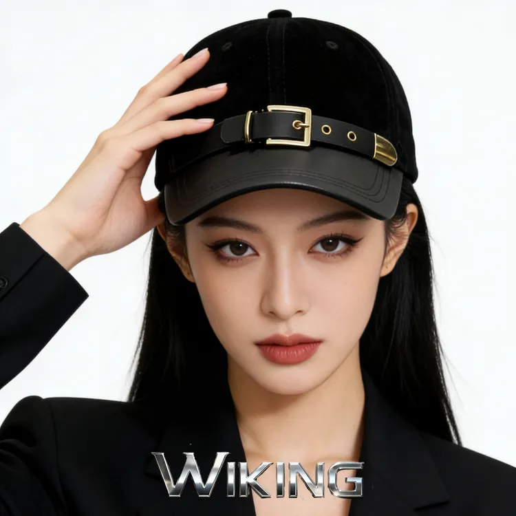 王大嘴原创 ”黑金皮带“时尚极简黑棕麂皮金属皮带棒球帽M216