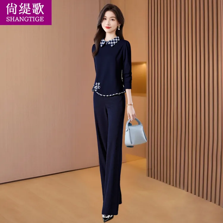 大方得体两件套装小个子早秋穿搭好看大方气质妈妈小个子时尚套装