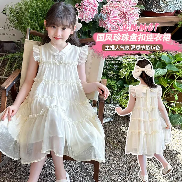 女童装连衣裙春夏季2025新款洋气夏装女孩汉服裙子儿童旗袍连衣裙