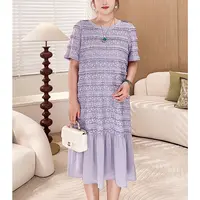 【浮光花影】MsShe大码女装新款夏季显瘦短袖连衣裙J~E2506042