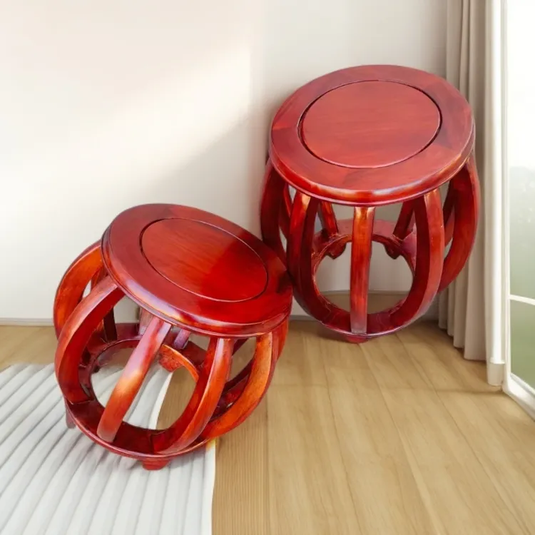 圆凳。中式换鞋凳实木圆凳素面款古凳纯榫卯结构鼓凳