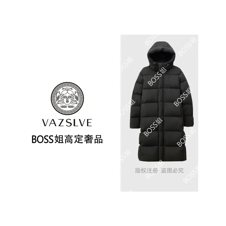 【VAZSLVE/全新奢品】情侣款长款加厚百搭简约时尚白鸭绒羽绒服.FZ