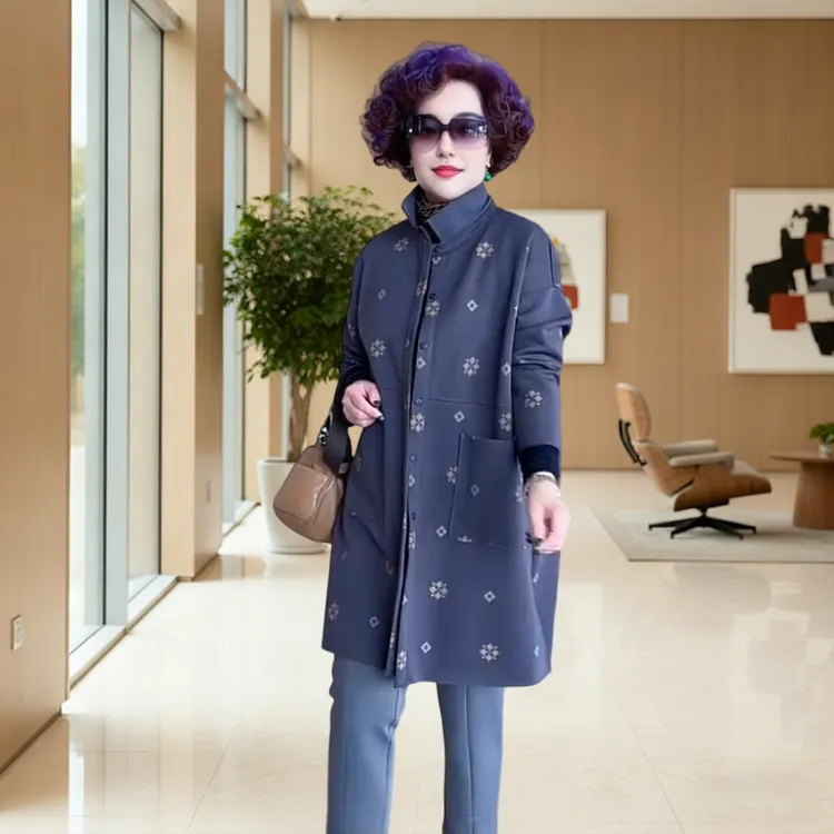 高级感风衣外套女款2025秋冬新款翻领中长款气质减龄宽松长袖大衣