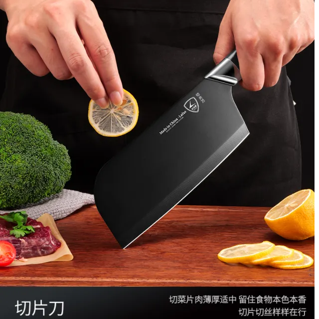 拉法斯 黑刃菜刀厨房锋利切片刀女士家用切肉切菜刀超快厨房刀具