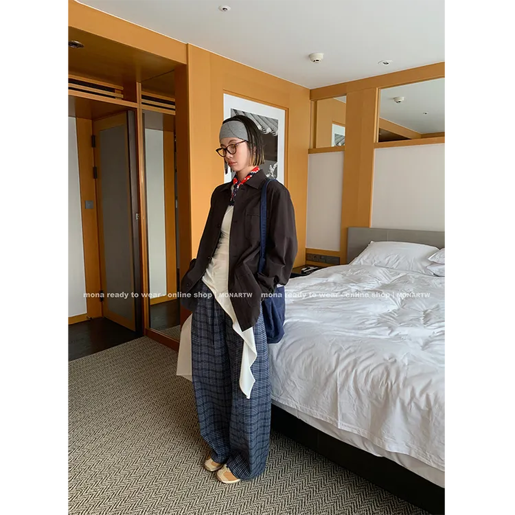 【Mona张绮贤】MONA 100棉 复古小翻领外套女 O124T10652