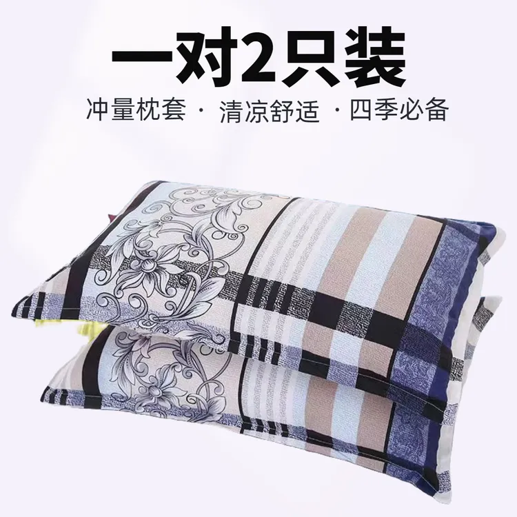 2025新款网红枕头套一对装成人枕套单人48x74±2cm四季通用大斜纹