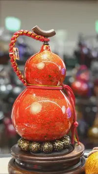 【闪购商品】WU141漆艺酒葫芦不包手串及旋转底座