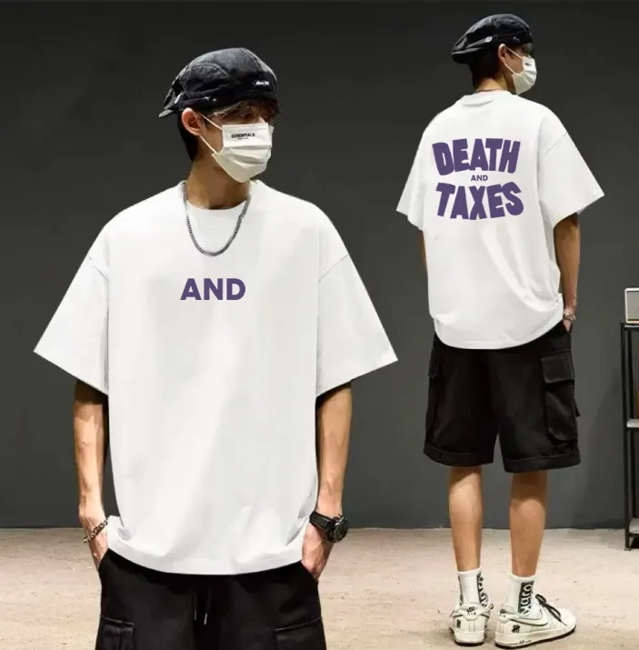 夏季纯棉短袖T恤时尚圆领宽松t恤男女同款潮流ins印花短袖