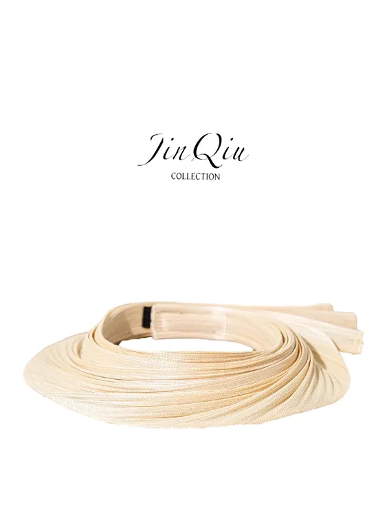 JQ现货直发赫本风金丝草优雅贵族轻奢卷边褶皱折叠礼帽帽子草帽