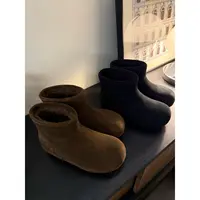 miss muzi “小土豆 雪地靴”加绒保暖真皮牛反绒毛毛雪地靴女