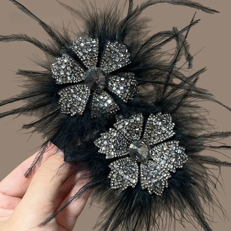 羽毛雪花氛围感质感小对夹鸭嘴夹百搭精致手工刘海夹侧边夹碎发夹