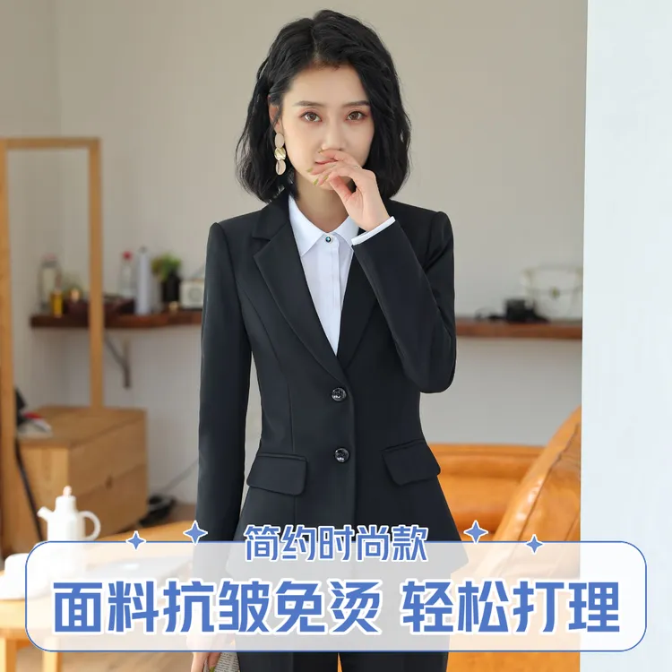 黑色小西装职业装套装女正装春秋款女士小西服外套上班面试工作服