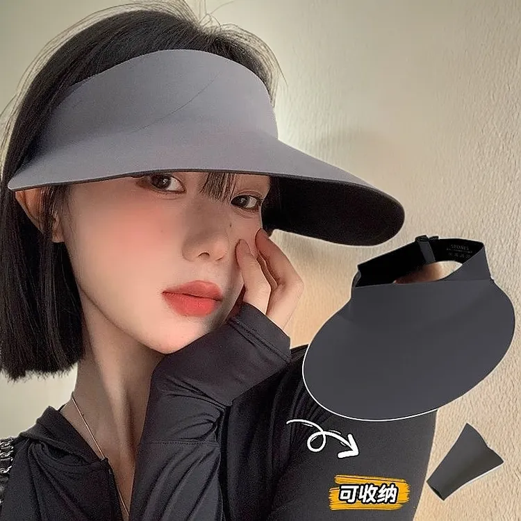 防紫外线防晒无痕一体帽女夏新款运动大檐帽空顶轻奢透气百搭遮阳