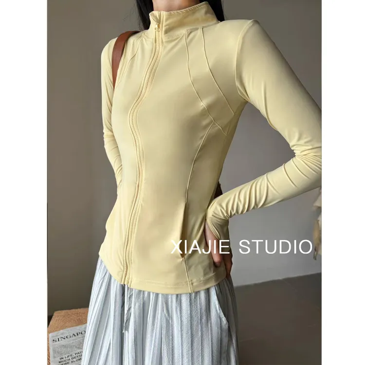 防晒衣女夏季2025新款baby黄冰丝瑜伽服修身立领外套出游服装女