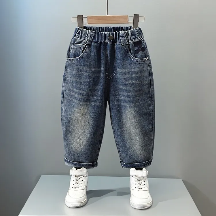 男童洋气牛仔裤子2025春季新款儿童时尚外穿裤春装裤炸街宝宝长裤
