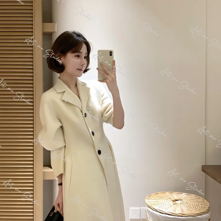 【ART ME】二代绵羊毛柔雾肌理剪裁优雅大气感大衣w24665ra