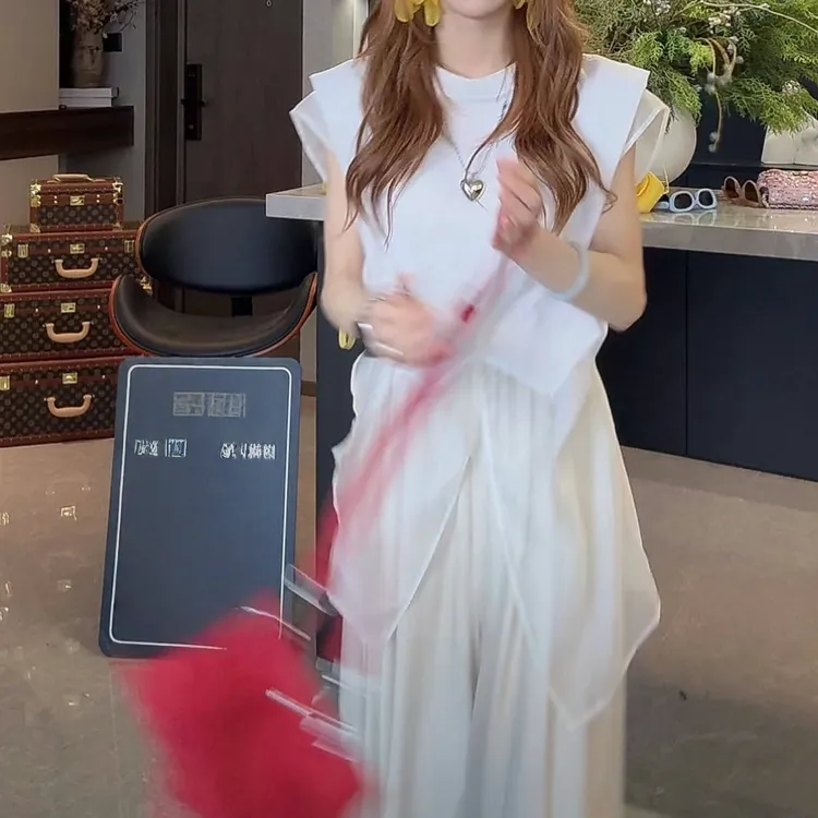 无袖薄款拼接蕾丝衬衫女2025新款时尚洋气气质衬衫通勤上衣显瘦