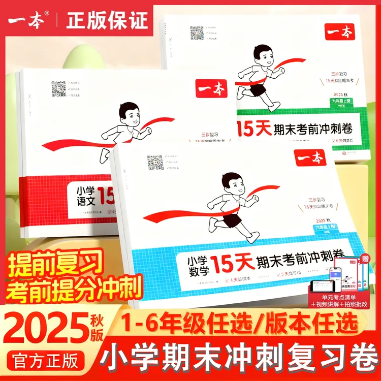 一本期末冲刺卷2025新版15天期末冲刺卷1-6年级小学考点梳理试卷