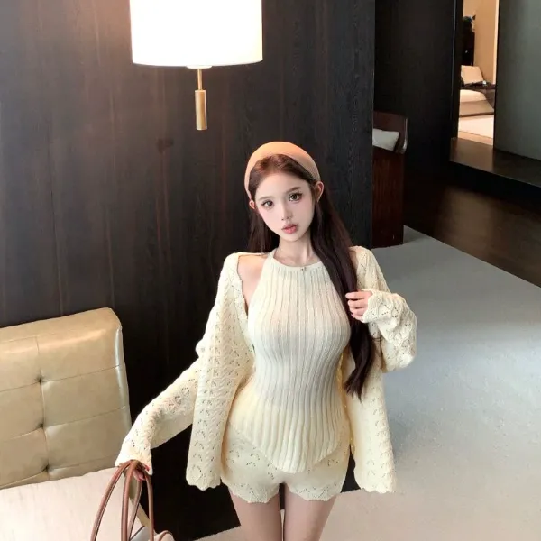 薄款短款轻职风显瘦时尚长袖套头气质洋气法式修身韩版显瘦时尚