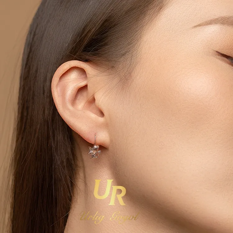 合金锆石耳饰 UR【顺丰包邮-无运费险】精灵耳挂玫瑰金色民族耳饰