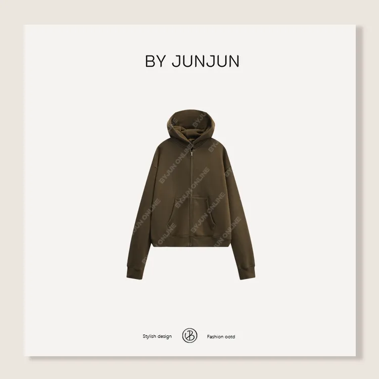 ByJunjun东发道 定开定染加绒连帽外套极简风百搭休闲卫衣