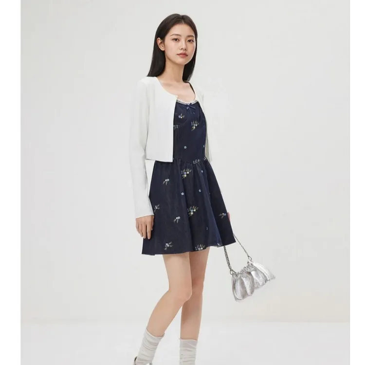 IEF/爱依服时尚套装2025春夏新款法式甜美纯欲减龄气质里外套裙