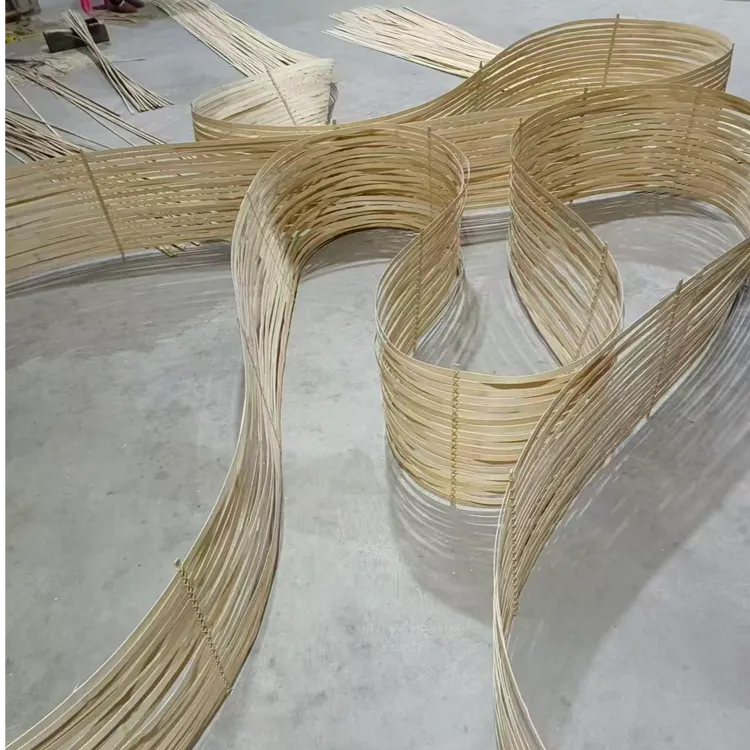 竹排加工拼接竹片竹篾条软竹条竹艺花艺装置婚庆装饰吊顶创意设计