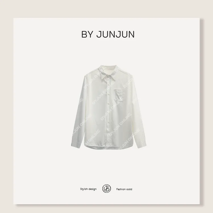 ByJunjun【挚爱】日本进口软垂棉衬衫百搭宽松衬衣