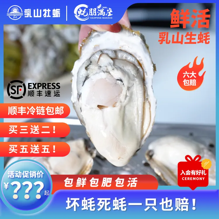 【买3送2买5送5】蚝朋满座乳山生蚝鲜活刺身级生蚝顺丰5-10斤