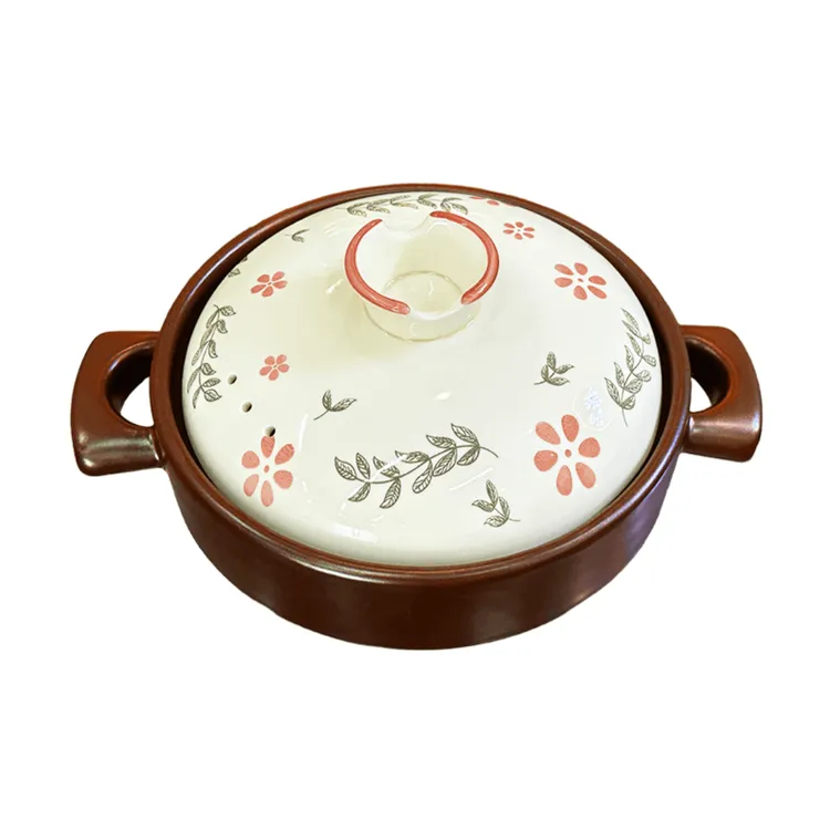 【升级款】山茶花款3.5升砂锅炖锅干烧不炸不裂耐高温炖汤陶瓷砂锅