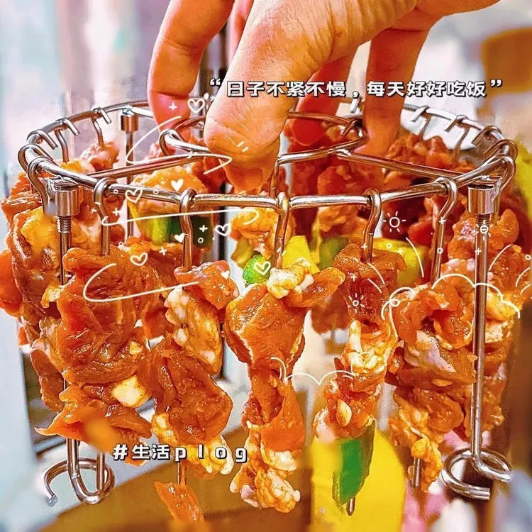 4·9包邮【立式烧烤架】】空气炸锅立式烧烤架专用不锈钢烤肉架烧烤架