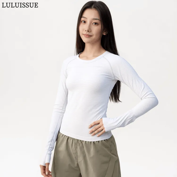 LULUISSUE秋冬季女高弹显瘦跑步运动长袖修身普拉提速干训练服
