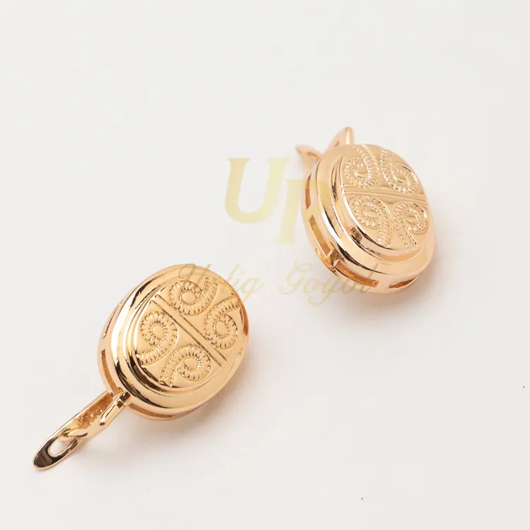 合金锆石耳饰 UR【顺丰包邮-无运费险】羊角扣 玫瑰金色民族 耳饰