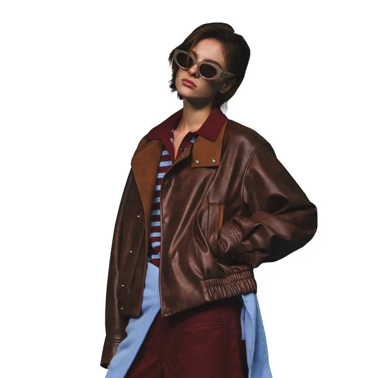 【DoubleCheck】Not-Boring Boreboi做旧特殊剪裁 立领翻领机车夹克