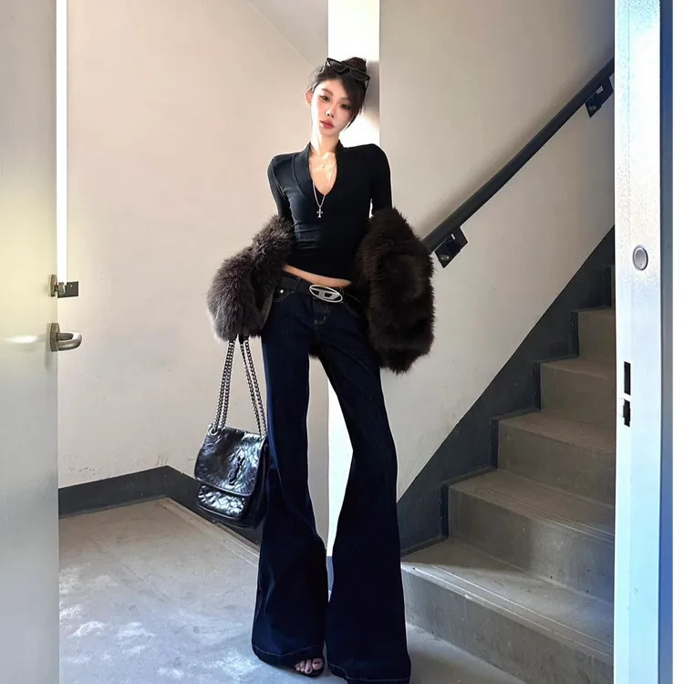 韩系针织打底衫女早春chic甜辣妹内搭短款上衣显瘦气质高腰