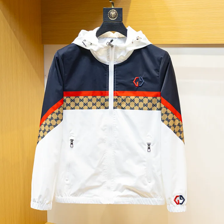 内米霍切秋季新款潮流拼色连帽修身夹克高级感帅气薄款上衣外套