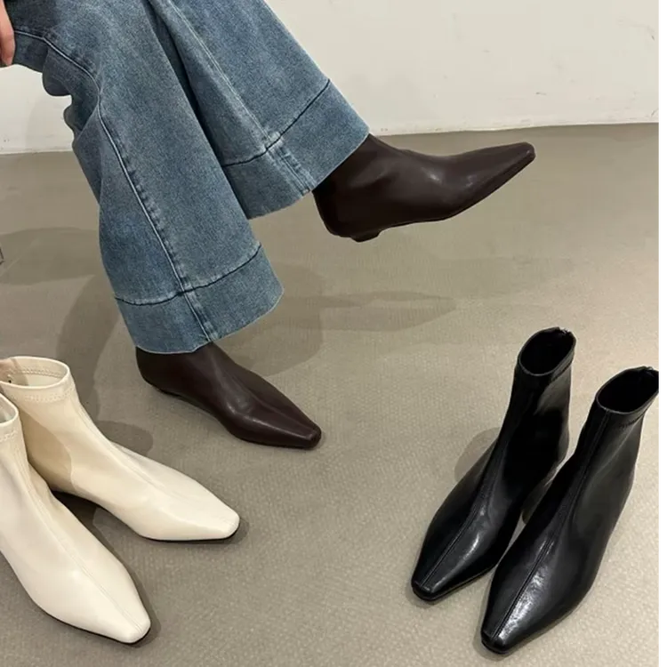 2025秋冬韩系极简设计～时髦百搭加绒短靴瘦瘦靴裸靴ins