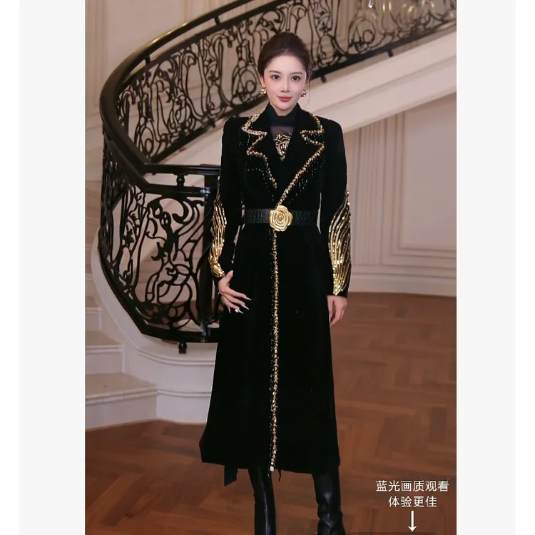 【芙娜妮】2025中长款轻奢女装气质显高显瘦秋冬大衣外套FG2531027A